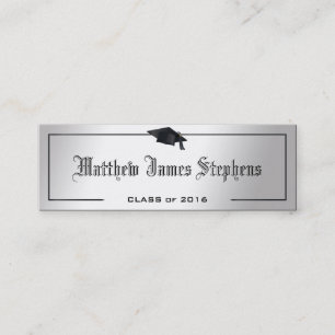 Elegant Silver Formal Gradual Cap Name Kaart Contactkaartje