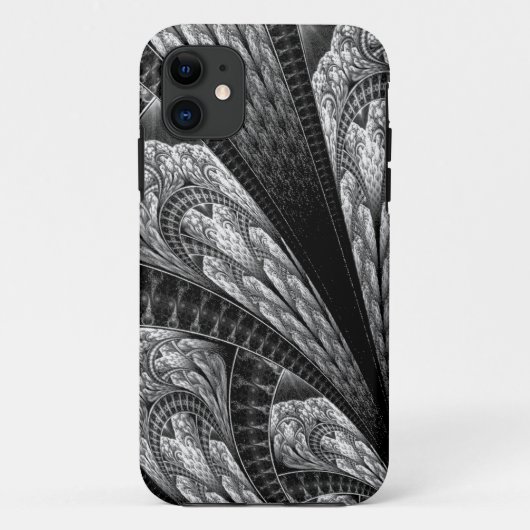 Elegant Silver Fractal Design Digital Art Case-Mate iPhone Case (Achterkant)