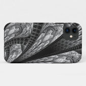 Elegant Silver Fractal Design Digital Art Case-Mate iPhone Case (Achterkant (horizontaal))