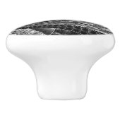 Elegant Silver Fractal Design Digital Art Keramische Knop (Zijkant)