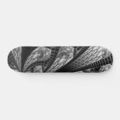 Elegant Silver Fractal Design Digital Art Persoonlijk Skateboard (Horizontaal)