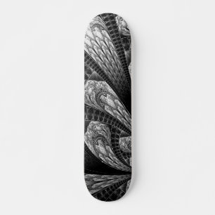 Elegant Silver Fractal Design Digital Art Persoonlijk Skateboard