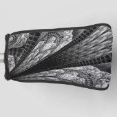 Elegant Silver Fractal Design Digital Art Ping Pon Golfheadcover (Voorkant)