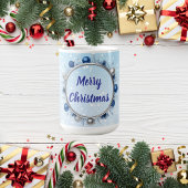 Elegant Silver Frame on Light Blue Koffiemok