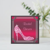 Elegant Silver Framed Pink Stiletto Vrijgezellenfe Kaart (Staand voorkant)