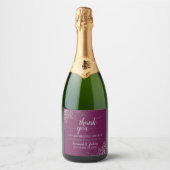 Elegant Silver Frills op het cassis Weddenschap Ha Sparkling Wijnetiket (Voorkant)