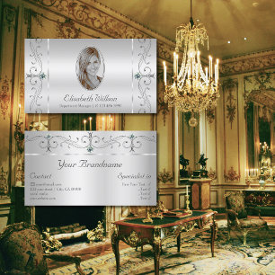 Elegant Silver  gekantelde juwelen met foto Visitekaartje