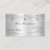 Elegant Silver  gekantelde juwelen met Logo Visitekaartje (Achterkant)