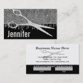 Elegant Silver Glam Haarstylist Benoeming Afsprakenkaartje (Voorkant / Achterkant)