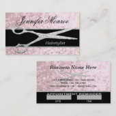 Elegant Silver Glam Haarstylist Benoeming Afsprakenkaartje (Voorkant / Achterkant)