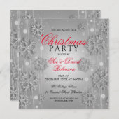 Elegant Silver Glam Kerstfeestdag Kaart (Voorkant / Achterkant)