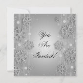 Elegant Silver Glam Kerstfeestdag Kaart (Achterkant)