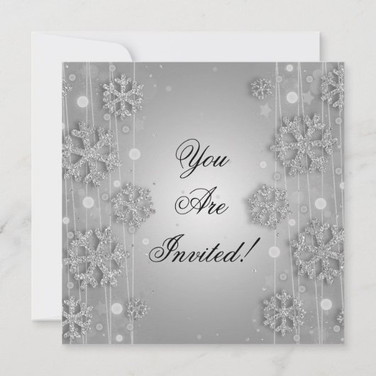 Elegant Silver Glam Kerstfeestdag Kaart (Achterkant)