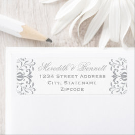 Elegant Silver Glamor Wedding Address Etiket