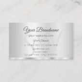 Elegant Silver Glamoureus met Initialen Stijlvol Visitekaartje (Achterkant)