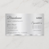 Elegant Silver Glamoureus met Logo Professional Visitekaartje (Achterkant)