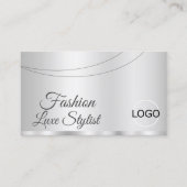 Elegant Silver Glamoureus met Logo Professional Visitekaartje (Voorkant)