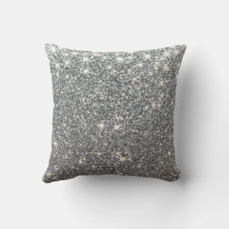 Elegant Silver Glitter Abstract Sierkussen