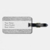 Elegant Silver Glitter Bagagelabel (Achterkant horizontaal)