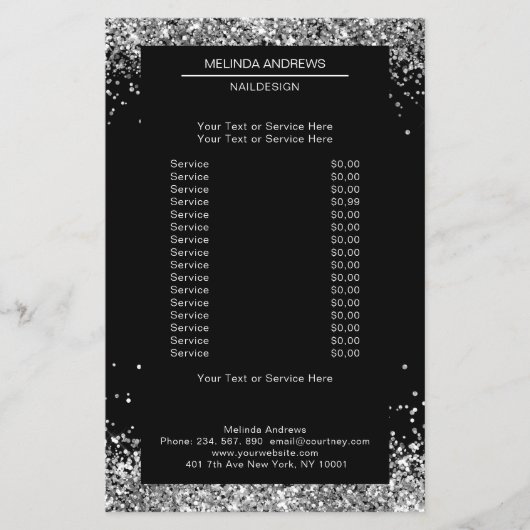 Elegant Silver Glitter beide kanten Flyer (Voorkant)