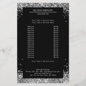 Elegant Silver Glitter beide kanten Flyer (Achterkant)