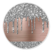 Elegant Silver Glitter bestuurt Roos Gold Metal Keramische Knop (Voorkant)