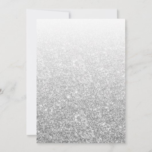 Elegant Silver Glitter Bevestiging of Baptisme Bedankkaart (Achterkant)