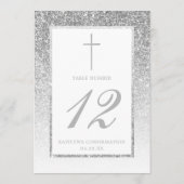 Elegant Silver Glitter Bevestiging of Baptisme Kaart (Achterkant)