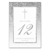 Elegant Silver Glitter Bevestiging of Baptisme Kaart (Voorkant)
