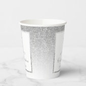 Elegant Silver Glitter Bevestiging of Baptisme Papieren Bekers (Links)