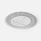 Elegant Silver Glitter Bevestiging of Baptisme Papieren Bordje (Gekanteld)