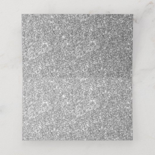 Elegant Silver Glitter Bevestiging of Baptisme Plaatskaartje (Binnenkant ongevouwen)