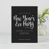 Elegant Silver Glitter Black, nieuw jaar oud Kaart (Staand voorkant)