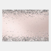 Elegant Silver Glitter Blush Pink Faux Folie Inpakpapier Vel (Voorkant 2)
