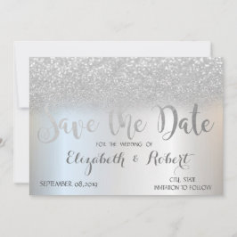 Elegant Silver Glitter Bokeh bewaart de datum Save The Date