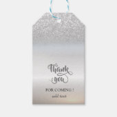 Elegant Silver Glitter Bokeh Cadeaulabel (Voorkant)