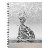 Elegant Silver Glitter Bokeh, Dress, Lace Notitieboek (Voorkant)