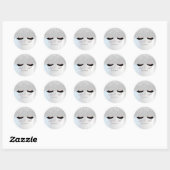 Elegant Silver Glitter Bokeh, Faux Lashes Ronde Sticker (Vel)