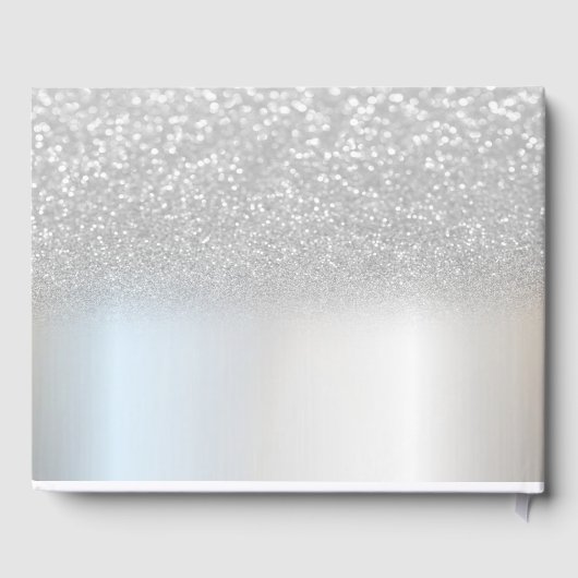 Elegant Silver Glitter Bokeh Gastenboek (Achterkant)