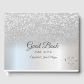 Elegant Silver Glitter Bokeh Gastenboek (Voorkant)