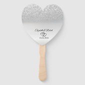 Elegant Silver Glitter Bokeh Handwaaier (Voorkant)