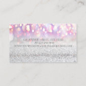 Elegant Silver Glitter Bokeh Headphone DJ Visitekaartje (Achterkant)