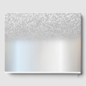 Elegant Silver Glitter Bokeh Hearts Wedding Gastenboek (Achterkant)