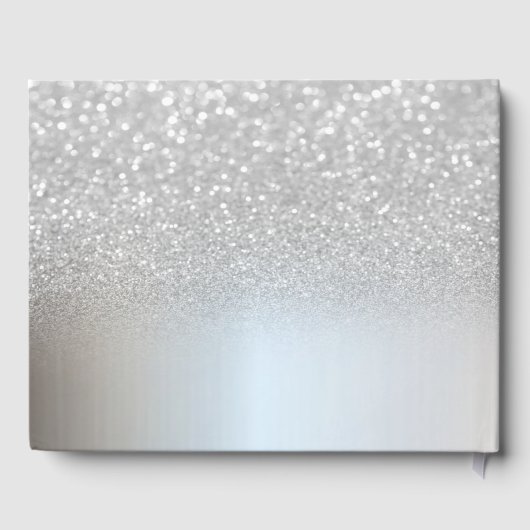 Elegant Silver Glitter Bokeh Ombre ,Sweet 16 Gastenboek (Achterkant)