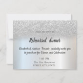 Elegant Silver Glitter Bokeh Rehearsal Dinner Kaart (Voorkant)