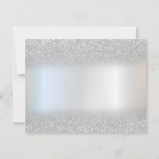Elegant Silver Glitter Bokeh Rehearsal Dinner Kaart (Achterkant)