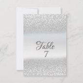 Elegant Silver Glitter Bokeh Table Kaart (Voorkant)