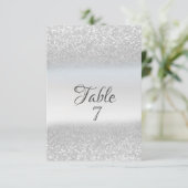 Elegant Silver Glitter Bokeh Table Kaart (Staand voorkant)