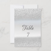 Elegant Silver Glitter Bokeh Table Kaart (Achterkant)
