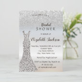 Elegant Silver Glitter Bokeh , Vrijgezellenfeest v Kaart (Staand voorkant)